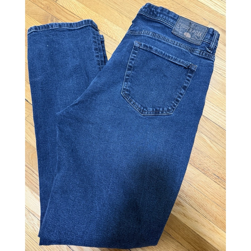 Copper & Oak Supply Jeans Mens 36x34 Blue Denim Cotton Straight Relaxed Stretch